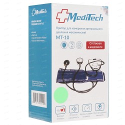 Тонометр механический Meditech на плечо со стетоскопом со стандартной манжетой 25-40.5 см MT-10